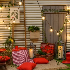 Catena Party light 20 m, 50 lampadine trasparenti Ø 40 mm, led bianco caldo