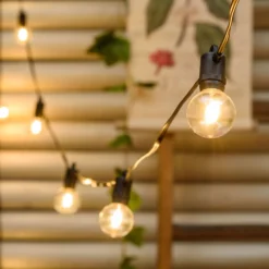 Catena Party light 9,5 m, 20 lampadine trasparenti Ø 40 mm, led bianco caldo