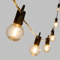 Catena Party light 9,5 m, 20 lampadine trasparenti Ø 40 mm, led bianco caldo