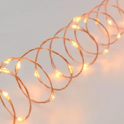 Catena rame 20 m, 400 microled bianco extra caldo