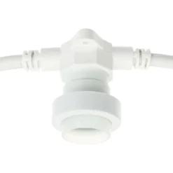 Catenaria con 8 portalampade E27, 5 metri, cavo bianco, prolungabile