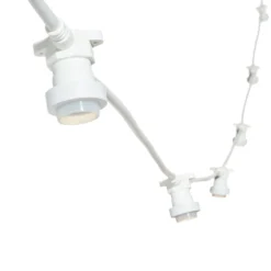 Catenaria con 8 portalampade E27, 5 metri, cavo bianco, prolungabile