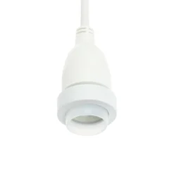 Catenaria con 8 portalampade pendenti E27, h 30 cm, 5 metri, cavo bianco, prolungabile
