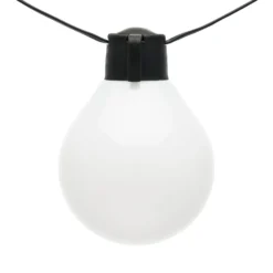 Catena solare 8 m con cavo illuminato, 20 lampadine bianche, 58 led bianco caldo, cavo nero