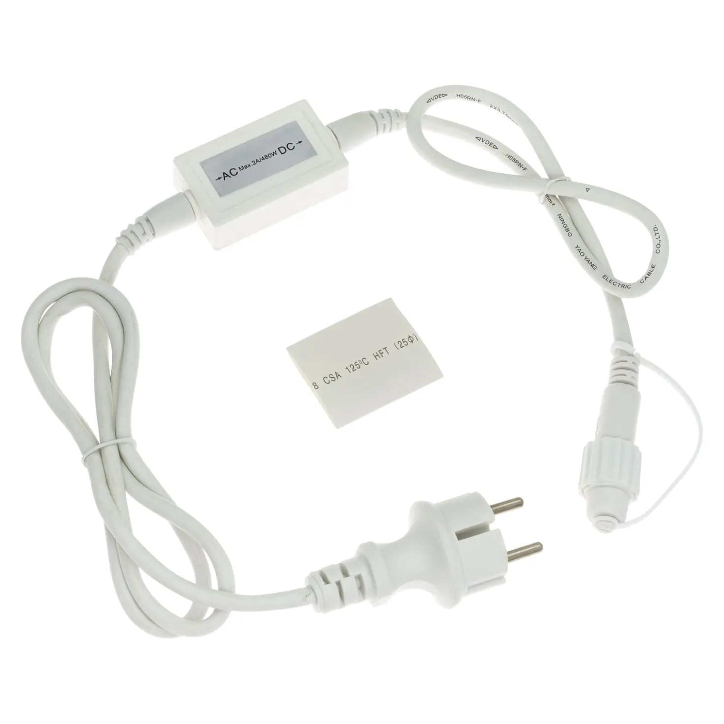 Cavo di alimentazione PML, 1,5 m, con AC-DC, cavo bianco, IP67