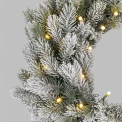 Corona Alpino in finto pino a batteria Ø 40 cm, 50 led integrati bianco caldo