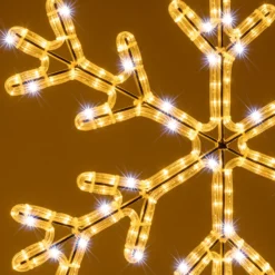 Cristallo di neve in tubo luminoso, 68 x 68 cm, 253 led bianco caldo e bianco freddo