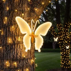Farfalla in tubo ultraluminoso, 40 cm, 244 led bianco caldo