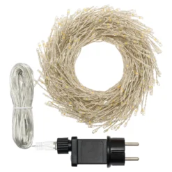 Festone di Luce argento 2,5 m, 600 microled bianco caldo e bianco freddo
