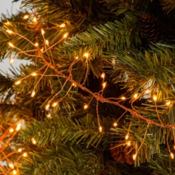 Festone di Luce rame 10 m, 800 microled bianco extra caldo e bianco caldo