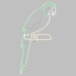 Figura Pappagallo lato sinistro, tubo effetto neon, 120 cm, 480 led verde e bianco caldo