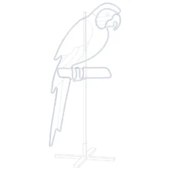 Figura Pappagallo lato sinistro, tubo effetto neon, 120 cm, 480 led verde e bianco caldo