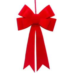 Fiocco Rosso effetto Velluto, h 60 cm, 24 MicroLED bianco caldo