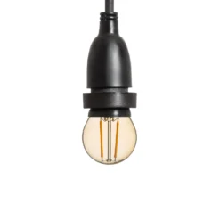 Lampadina da 2 Watt a globo Ø 45 mm a sospensione, 1 metro di cavo nero