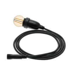Lampadina da 2 Watt a globo Ø 45 mm a sospensione, 1 metro di cavo nero