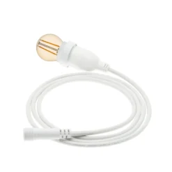 Lampadina da 2 Watt a globo Ø 45 mm a sospensione, 1 metro di cavo bianco