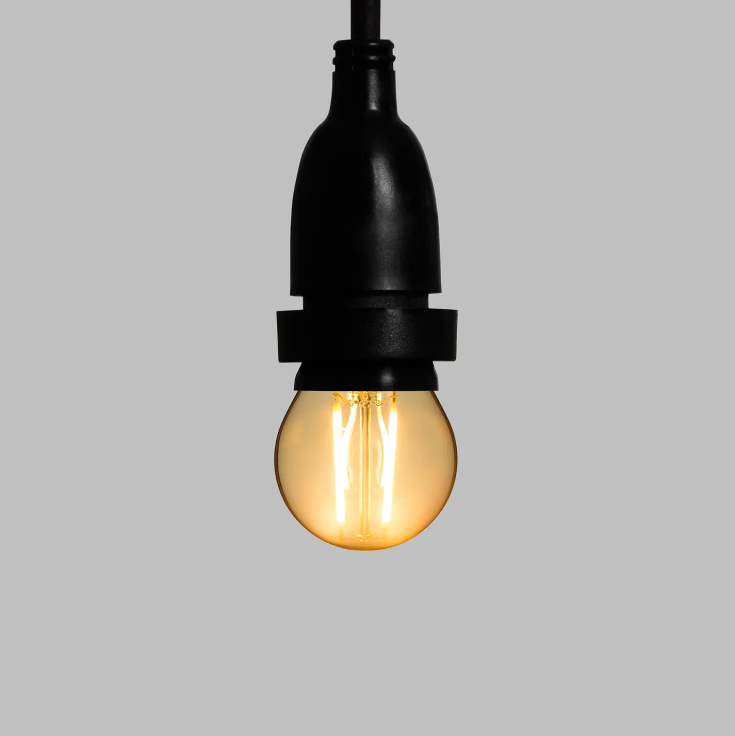 Lampadina da 2 Watt a globo Ø 45 mm a sospensione, 4 metri di cavo nero