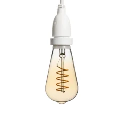 Lampadina da 4 Watt Edison Ø 64 mm a sospensione, led a spirale, 3 metri di cavo bianco