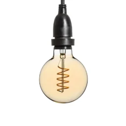 Lampadina da 4 Watt globo Ø 95 mm a sospensione, led a spirale, 3 metri di cavo nero