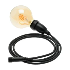 Lampadina da 4 Watt globo Ø 95 mm a sospensione, 2 metri di cavo nero