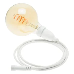 Lampadina da 4 Watt globo Ø 125 mm a sospensione, led a spirale, 1 metro di cavo bianco