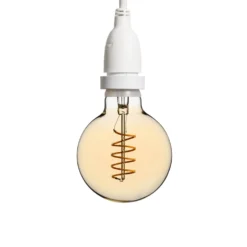 Lampadina da 4 Watt globo Ø 95 mm a sospensione, led a spirale, 4 metri di cavo bianco