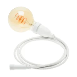 Lampadina da 4 Watt globo Ø 95 mm a sospensione, led a spirale, 4 metri di cavo bianco