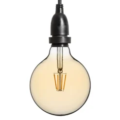 Lampadina da 4 Watt globo Ø 125 mm a sospensione, 4 metri di cavo nero
