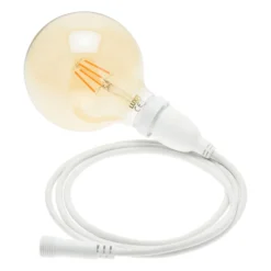 Lampadina da 8 Watt globo Ø 125 mm dimmerabile a sospensione, 2 metri di cavo bianco
