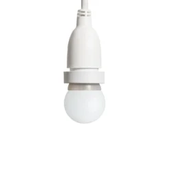 Lampadina da 1,2 Watt globo Ø 45 mm in plastica bianca a sospensione, 1 metro di cavo bianco
