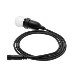 Lampadina da 1,2 Watt globo Ø 45 mm in plastica bianca a sospensione, 4 metri di cavo nero