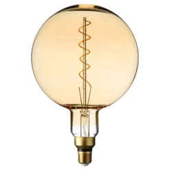 Lampadina da 4 Watt maxi globo Ø 200 mm a sospensione, led a spirale, 2 metri di cavo bianco