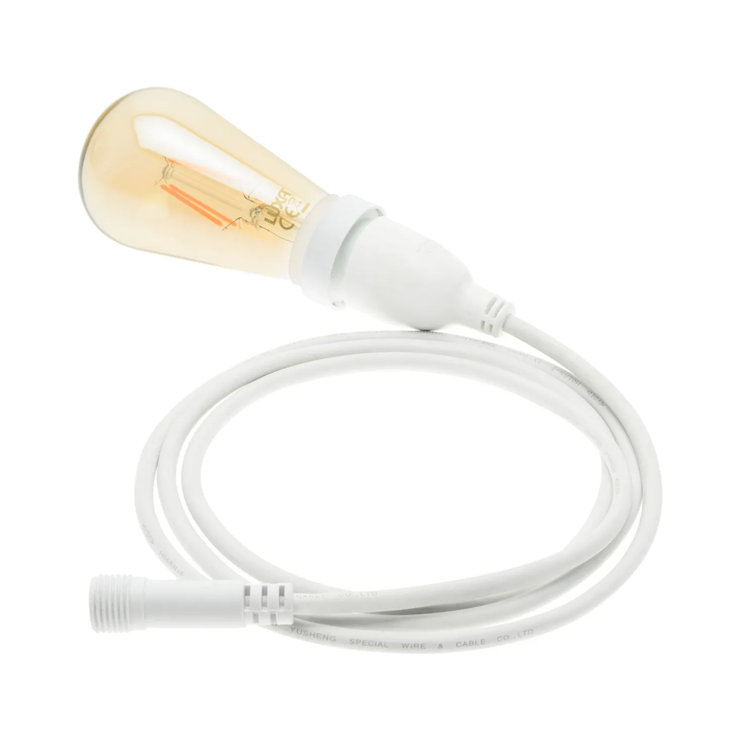 Lampadina led di 4 watt Edison Ø 64 mm a sospensione, dimmerabile, 2 m di cavo bianco