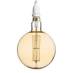 Lampadina led di 8 watt globo Ø 200 mm dimmerabile a sospensione, 2 m di cavo bianco