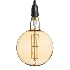 Lampadina led di 8 watt globo Ø 200 mm dimmerabile a sospensione, 2 m di cavo nero