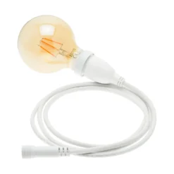 Lampadina led di 4 watt globo Ø 95 mm a sospensione, dimmerabile, 4 m di cavo bianco