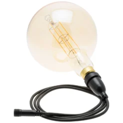 Lampadina led di 8 watt globo Ø 200 mm dimmerabile a sospensione, 1 m di cavo nero