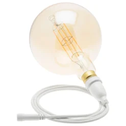 Lampadina led di 8 watt globo Ø 200 mm dimmerabile a sospensione, 1 m di cavo bianco