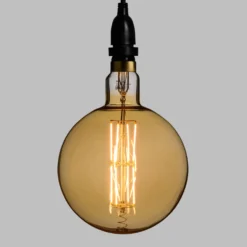 Lampadina led di 8 watt globo Ø 200 mm dimmerabile a sospensione, 3 m di cavo nero