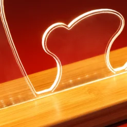 Natività Plexi in legno naturale con base, h 23,5 cm, led bianco caldo, uso interno