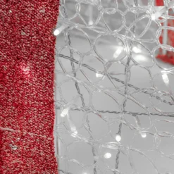 Pacco regalo 3D in acrilico trasparente, h 85 cm, 1000 Dual LED bianco caldo e bianco freddo