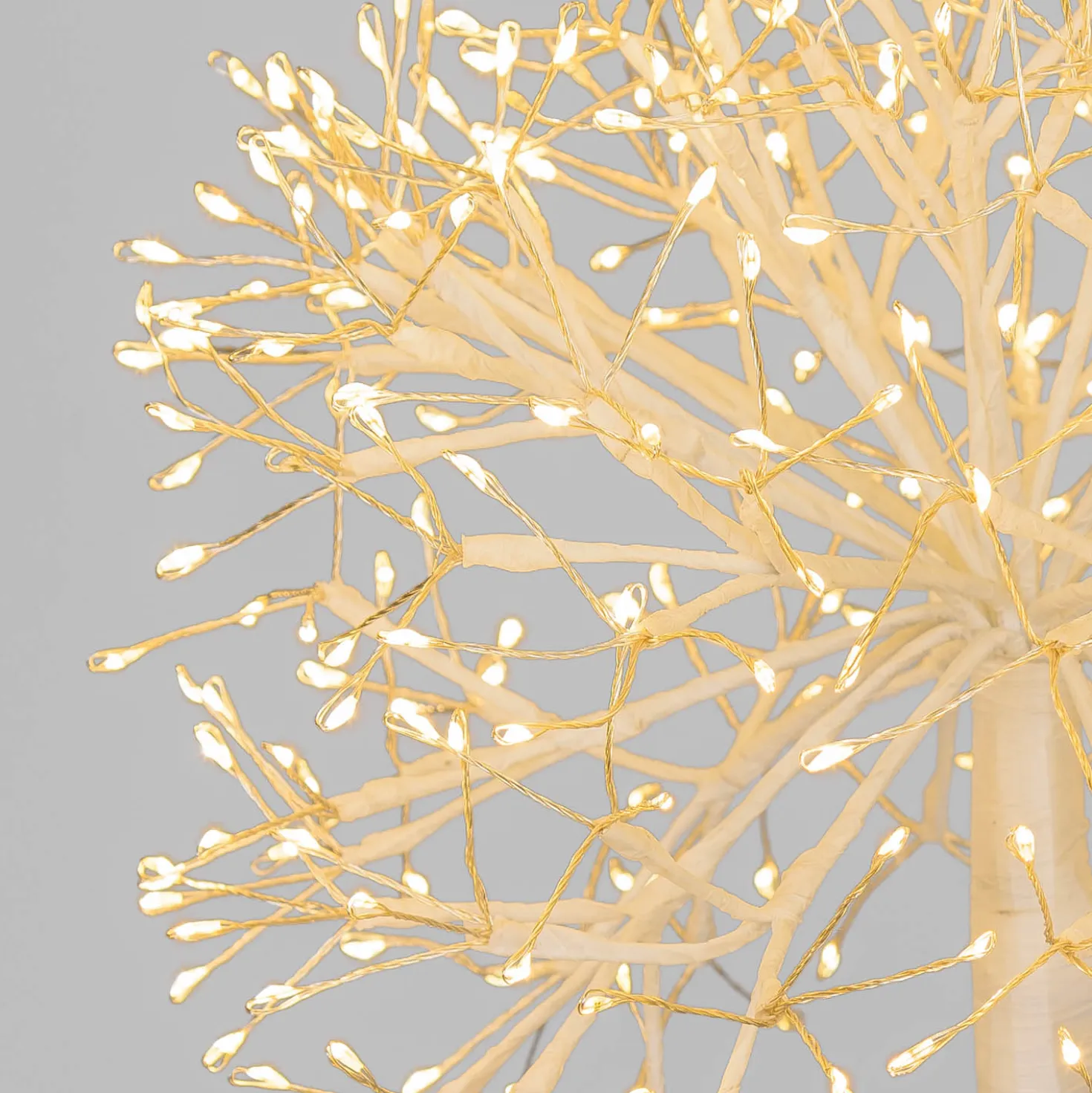 Piantana Ramo sfera RICCO bianco, h 115 cm, 384 microled bianco caldo, uso interno