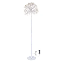 Piantana Ramo sfera RICCO bianco, h 115 cm, 384 microled bianco caldo, uso interno