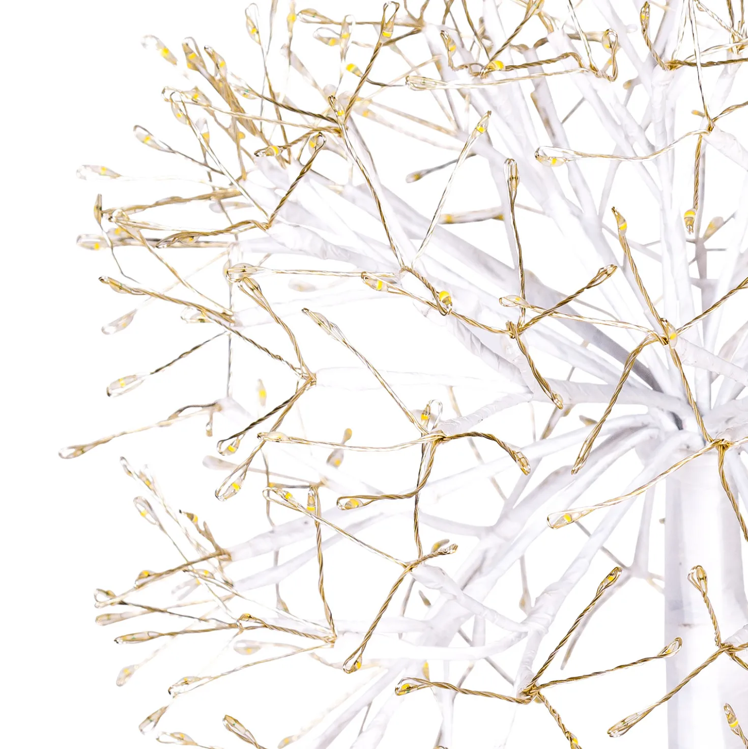 Piantana Ramo sfera RICCO bianco, h 115 cm, 384 microled bianco caldo, uso interno