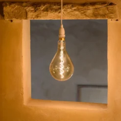 Portalampade E27 con 3 metri di cavo bianco, uso interno o esterno