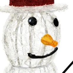Pupazzo di Neve a batteria, h. 90 cm, led bianco freddo