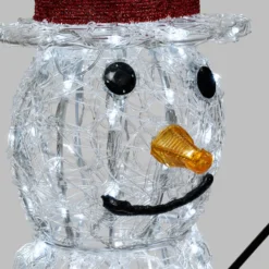 Pupazzo di neve in acrilico, h. 150 cm, led bianco freddo