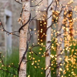 Ramo marrone 3 m, led bianco caldo