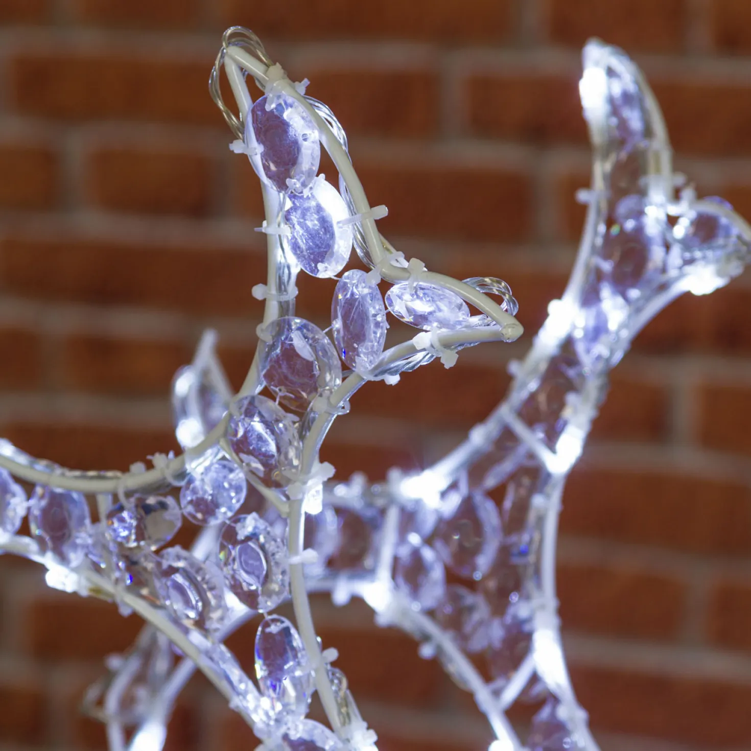 Renna con cristalli, h. 120 cm, led bianco freddo