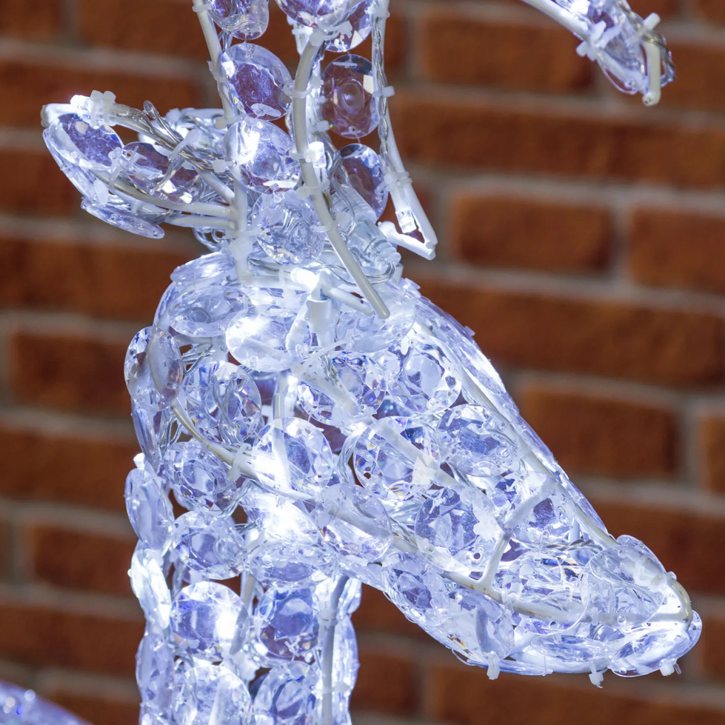 Renna con cristalli, h. 120 cm, led bianco freddo
